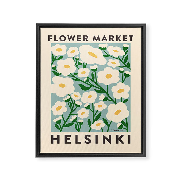 Flower Market Helsinki - Matisse Inspired Framed Canvas Print Gallery Image 1