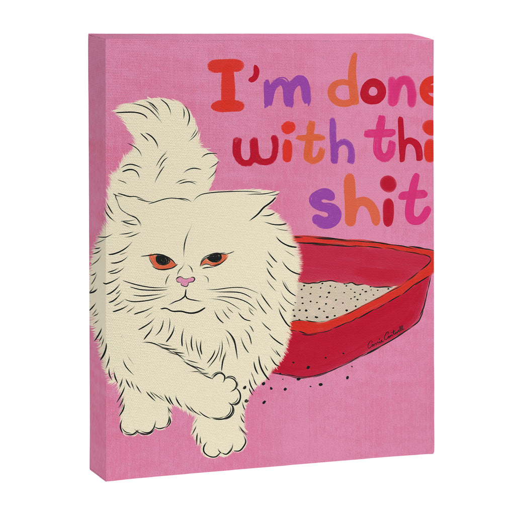 I'm Done With This Shit - Funny Cat Pun Canvas Print Gallery Image 8