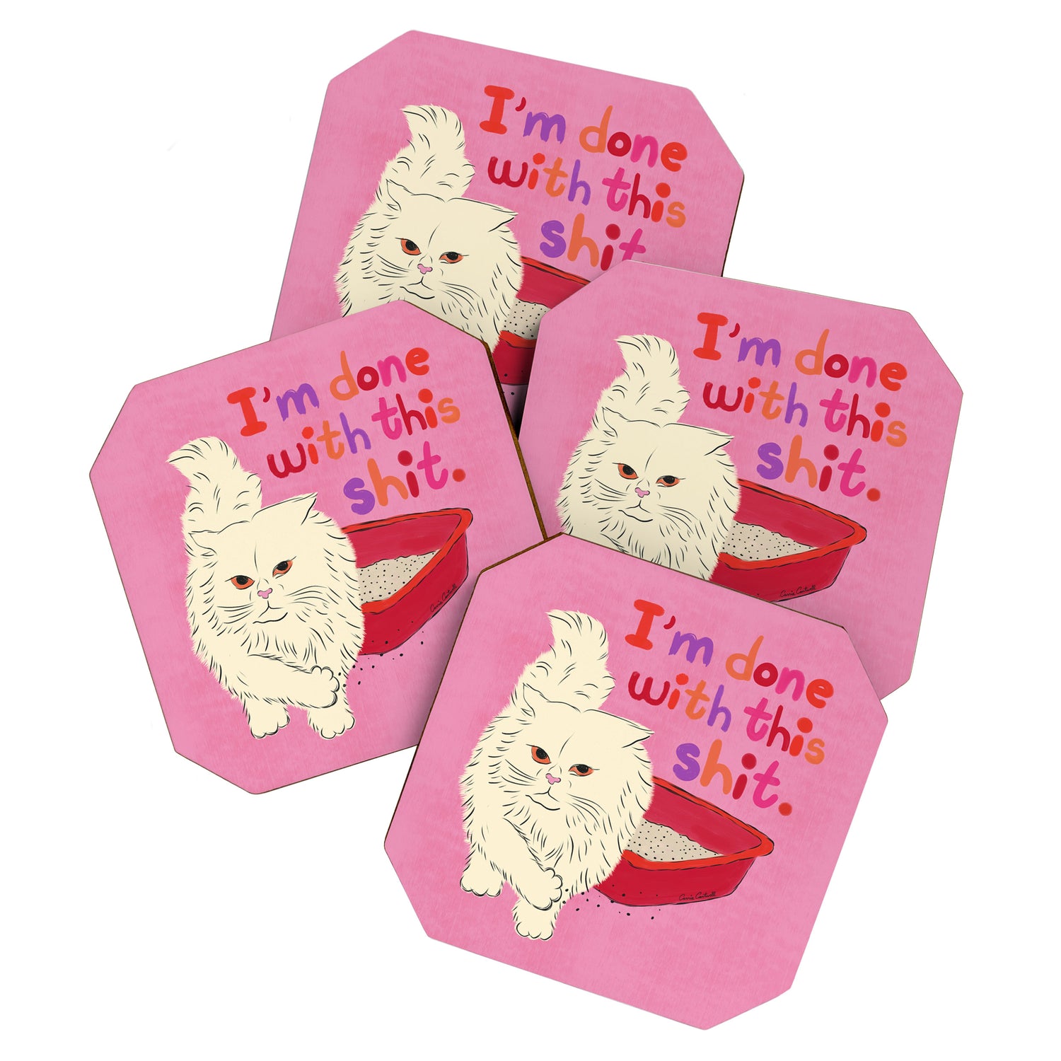 I'm Done With This Shit - Funny Cat Pun Coaster Gallery Image 1