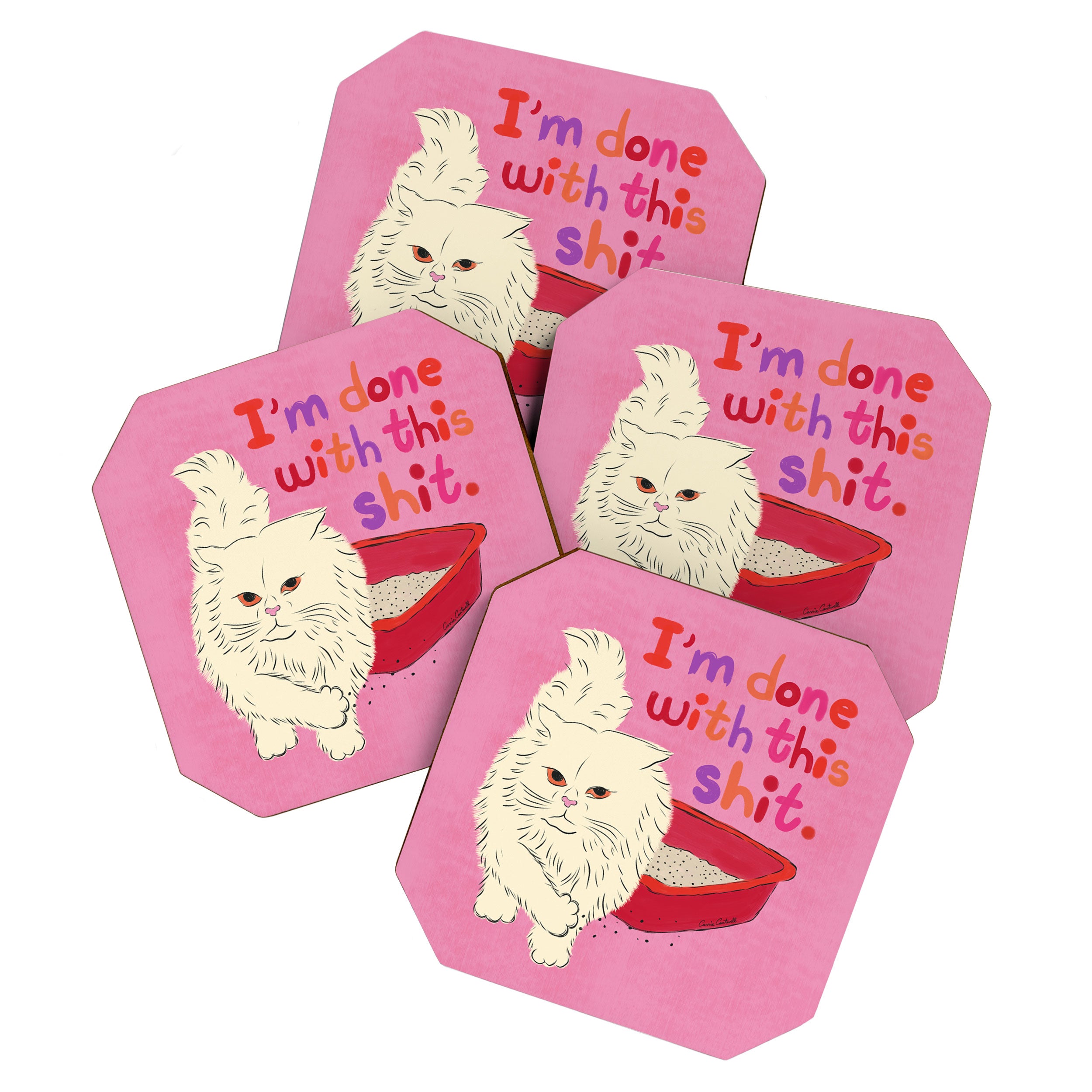 I'm Done With This Shit - Funny Cat Pun Coaster Gallery Image 1