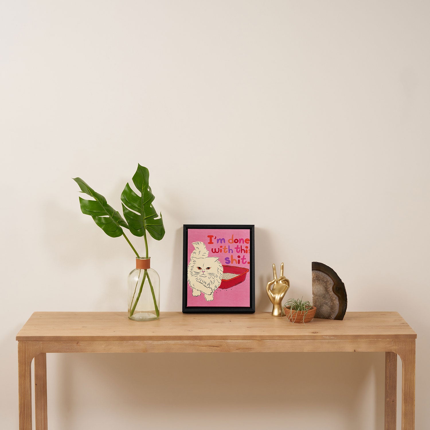 I'm Done With This Shit - Funny Cat Pun Framed Canvas Print Gallery Image 4