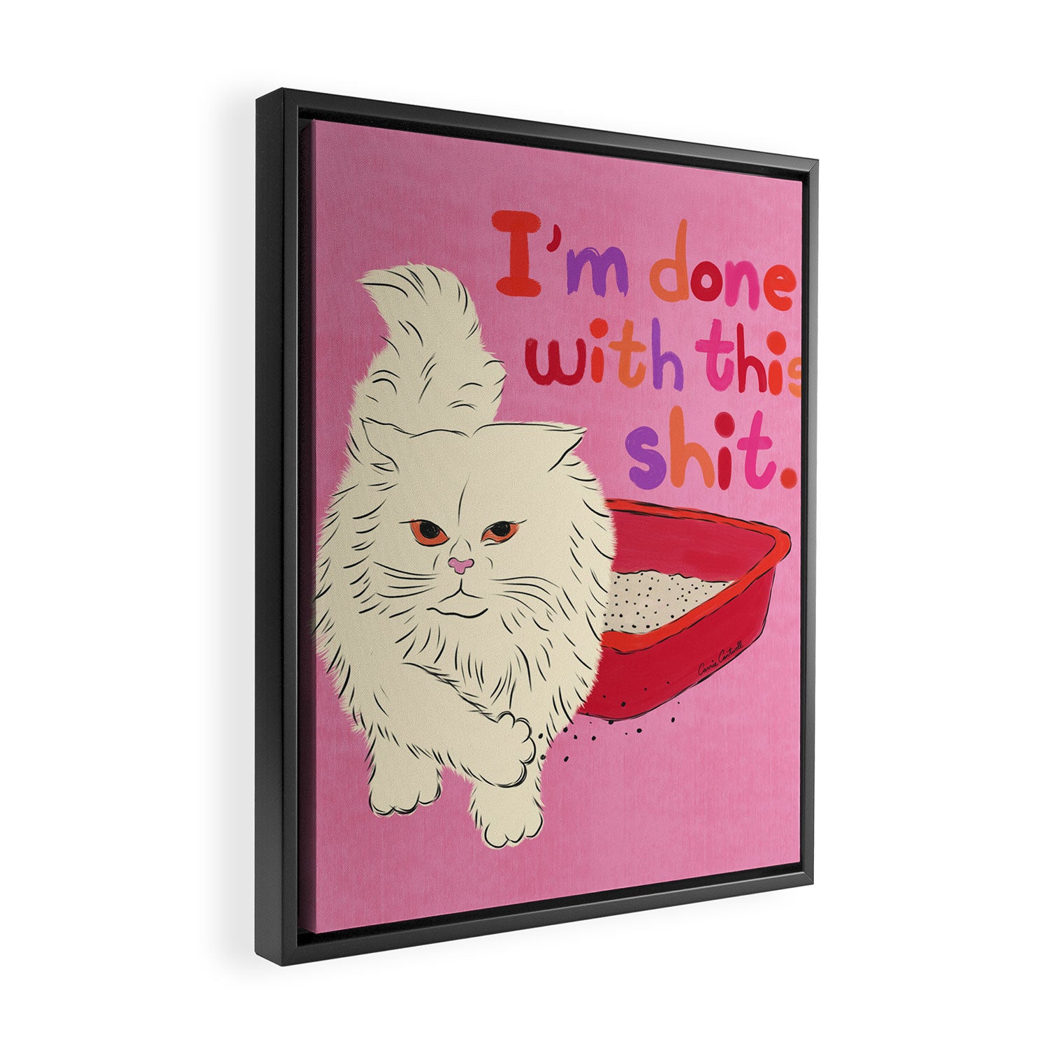 I'm Done With This Shit - Funny Cat Pun Framed Canvas Print Gallery Image 2