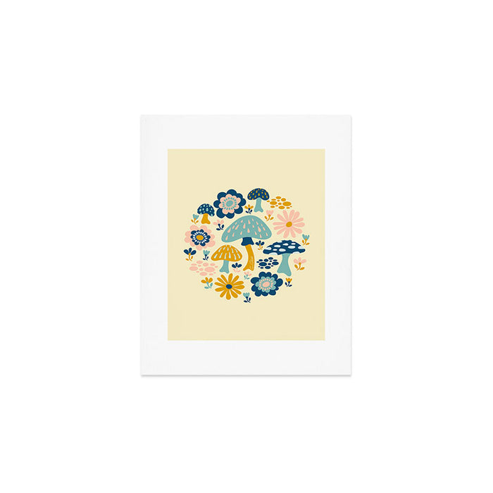 Magical Woodland Floral With Mushrooms Art Print Gallery Image 1