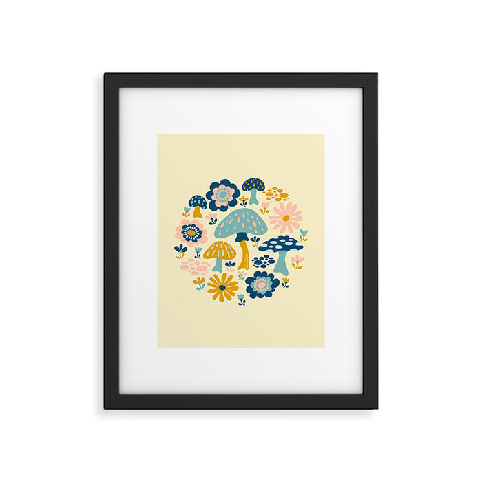 Magical Woodland Floral With Mushrooms Framed Art Print Gallery Image 1
