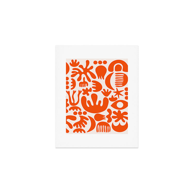 Matisse Inspired Cutouts - Abstract Painting Art Print - Red Art Print Gallery Image 1