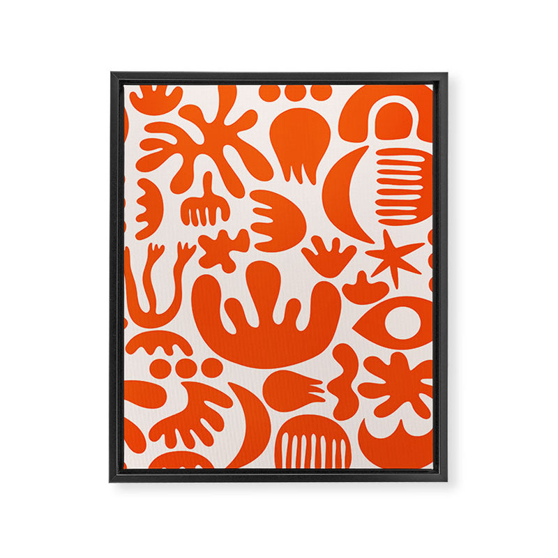 Matisse Inspired Cutouts - Abstract Painting Art Print - Red Framed Canvas Print Gallery Image 8