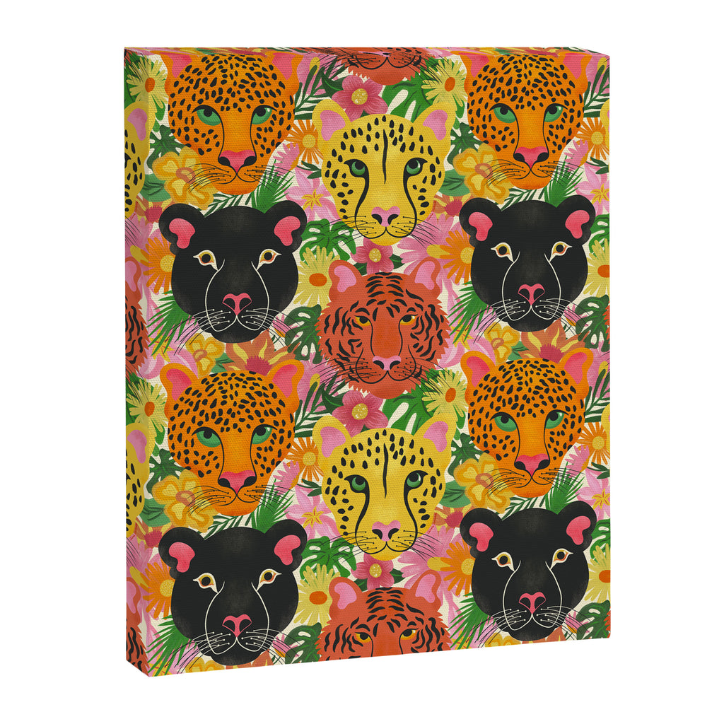 Maximalist Jungle Tiger Cheetah Leopard and Jaguar Canvas Print Gallery Image 8