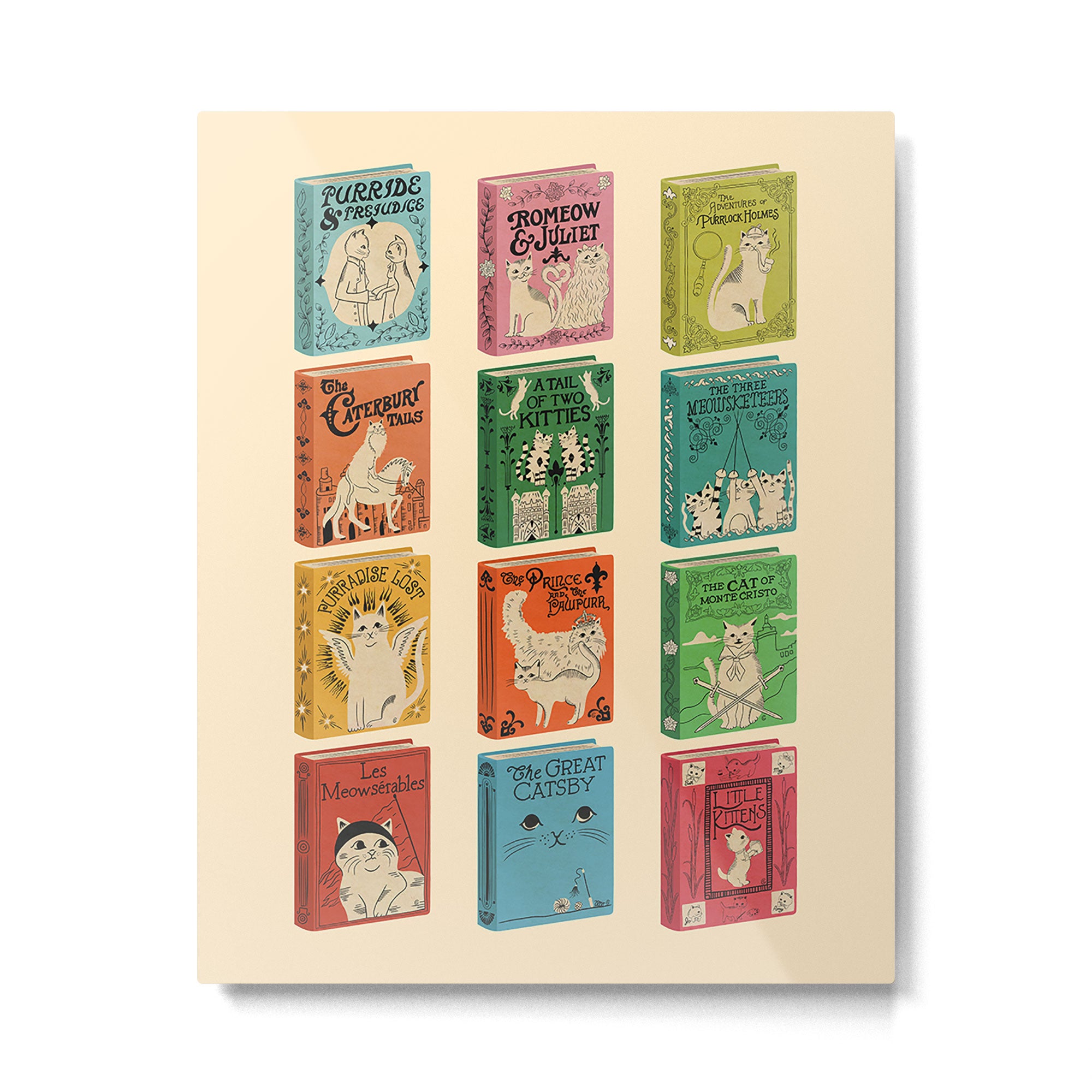 Meowsterpieces of Kiterature - Cat Literature Puns Metal Print Gallery Image 6