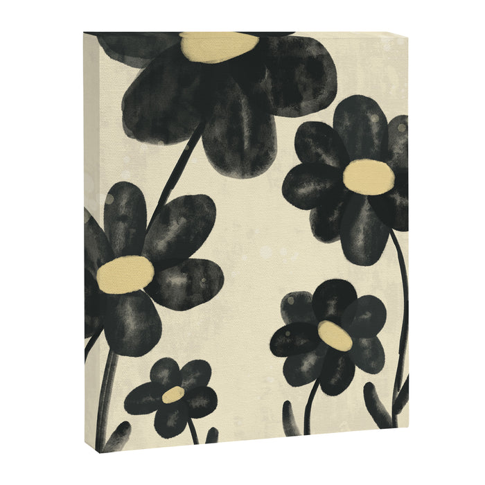 Minimalist Black Flowers Canvas Print Gallery Image 1