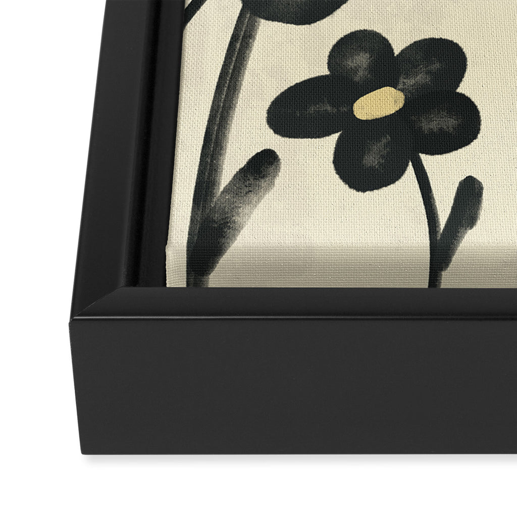 Minimalist Black Flowers Framed Canvas Print Gallery Image 3