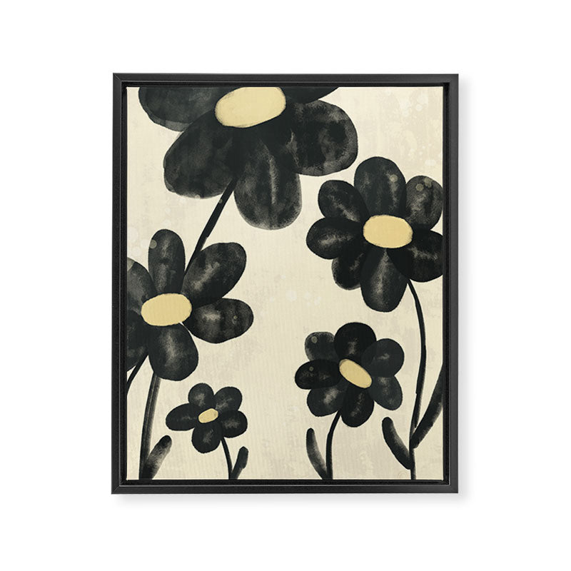 Minimalist Black Flowers Framed Canvas Print Gallery Image 8