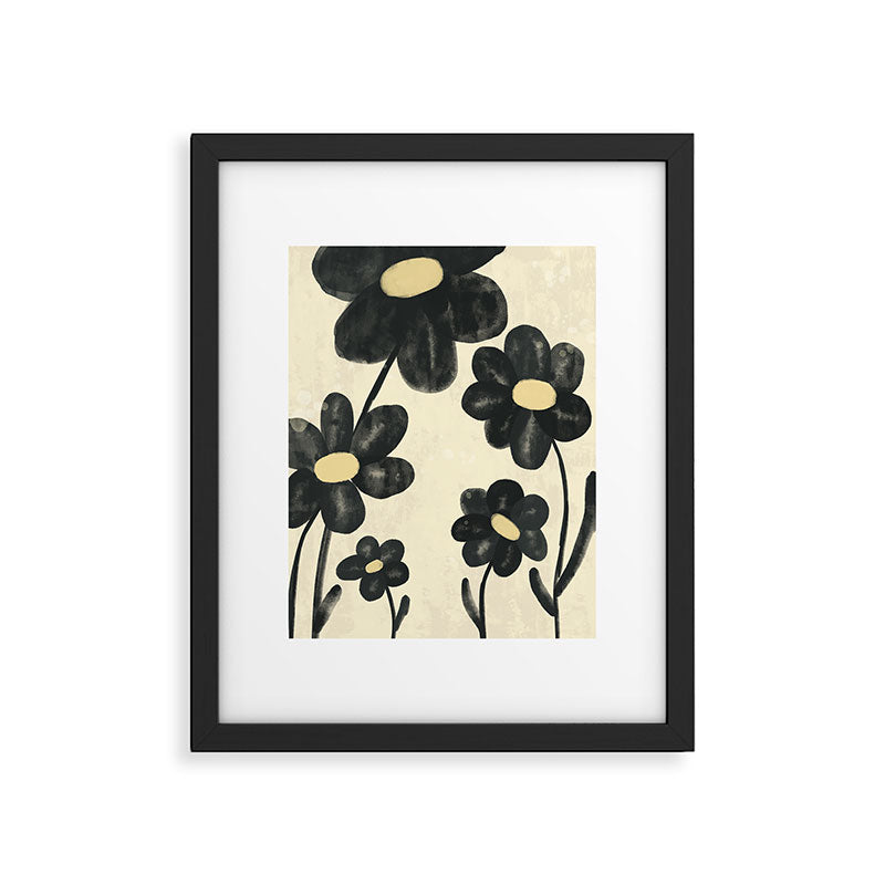 Minimalist Black Flowers Framed Art Print Gallery Image 6