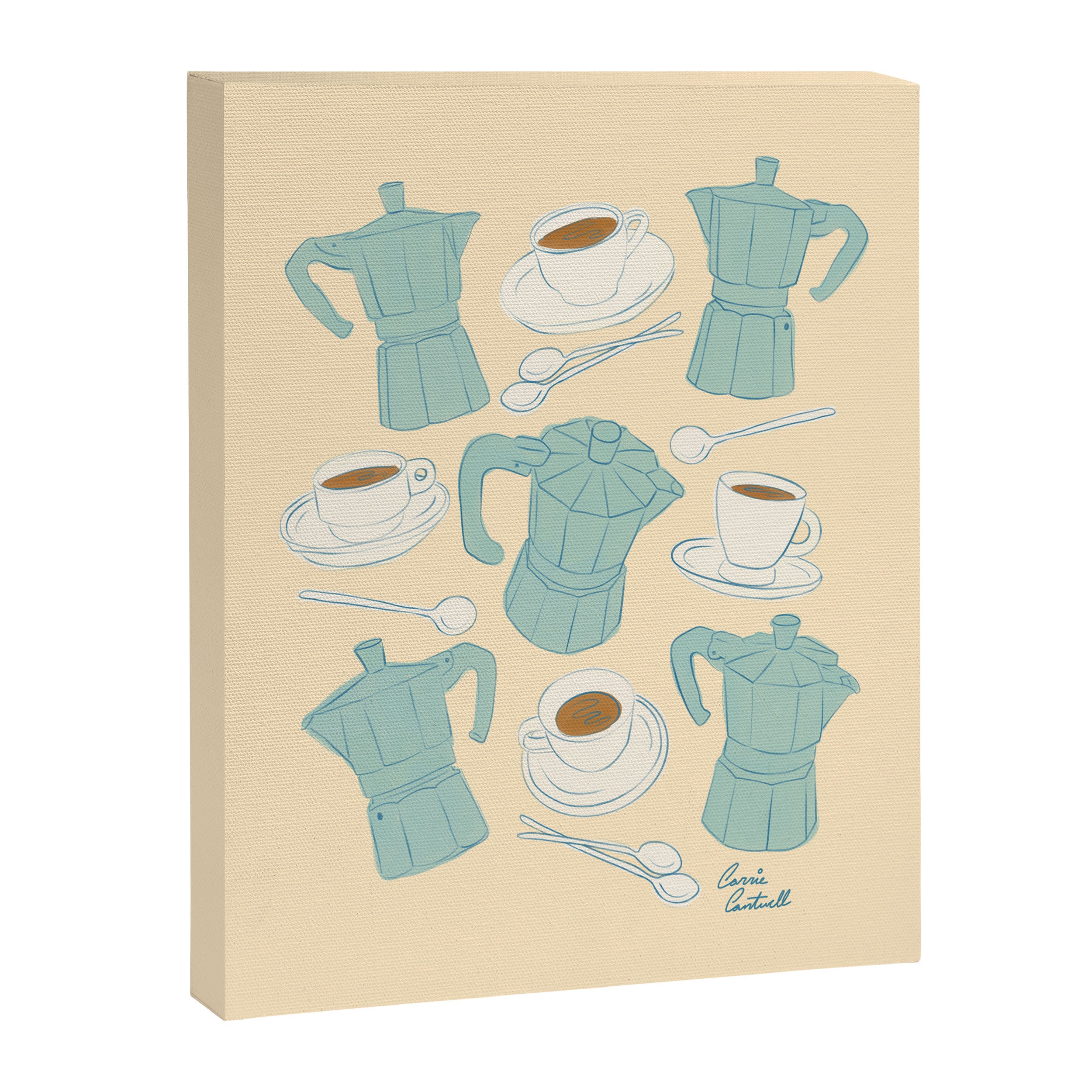 Moka Pots and Espresso Cups Canvas Print Gallery Image 8