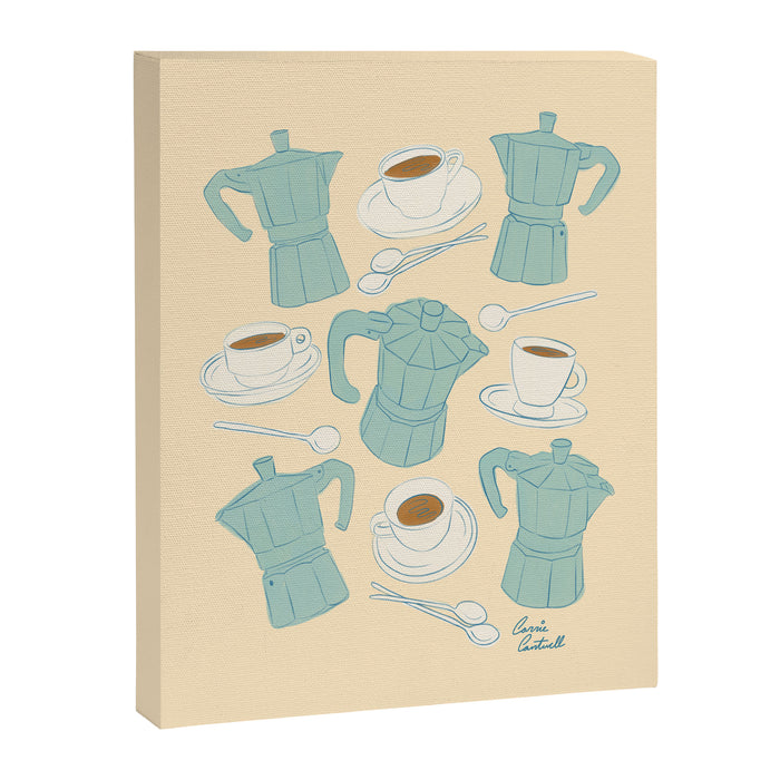 Moka Pots and Espresso Cups Canvas Print Gallery Image 1