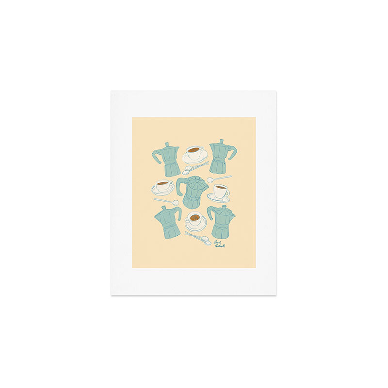 Moka Pots and Espresso Cups Art Print Gallery Image 1