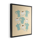 Moka Pots and Espresso Cups Framed Canvas Print Gallery Image 2