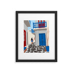 Mykonos Greece Alley - Summer Travel Europe Portrait Framed Art Print Gallery Image 5