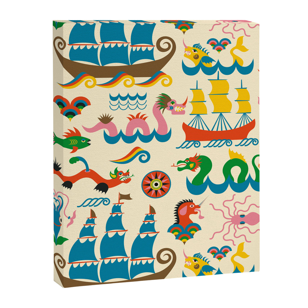 Mythical Sea Creatures - Ocean Monsters Canvas Print Gallery Image 8