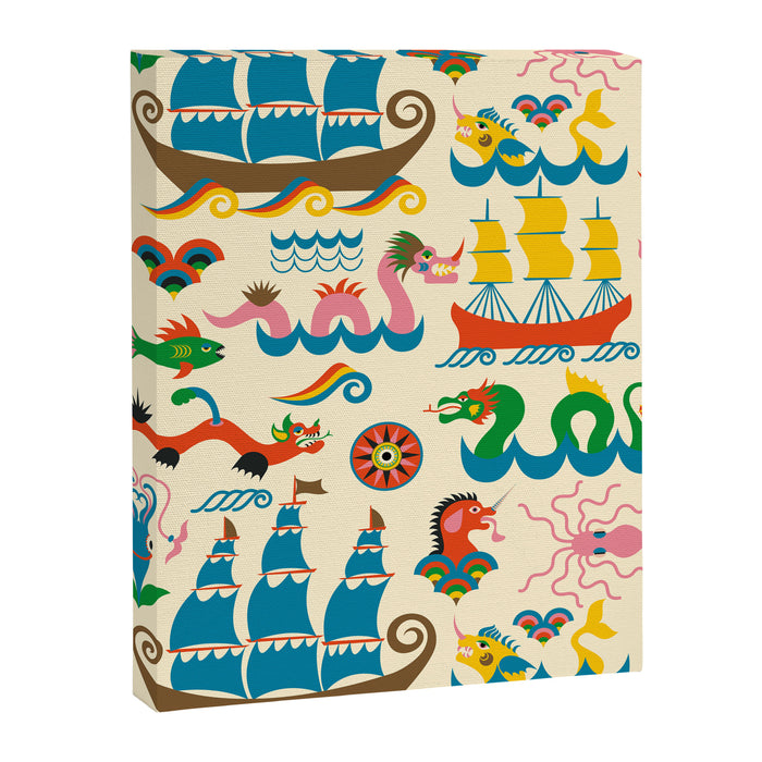 Mythical Sea Creatures - Ocean Monsters Canvas Print Gallery Image 1