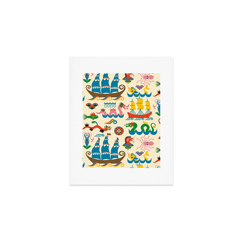 Mythical Sea Creatures - Ocean Monsters Art Print Gallery Image 1