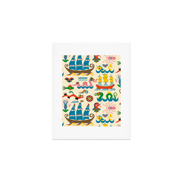 Mythical Sea Creatures - Ocean Monsters Art Print Gallery Image 1