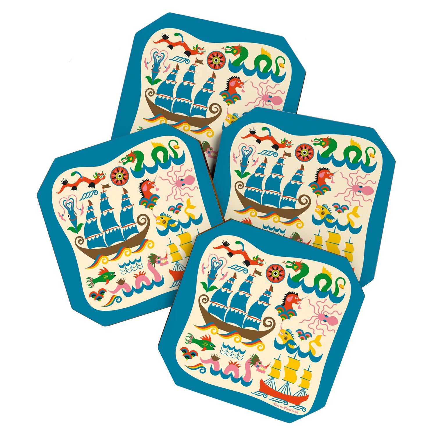 Mythical Sea Creatures - Ocean Monsters Coaster Gallery Image 1