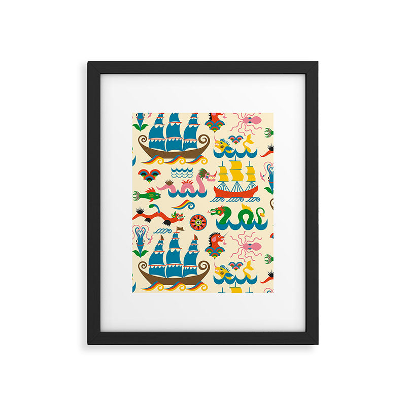 Mythical Sea Creatures - Ocean Monsters Framed Art Print Gallery Image 6