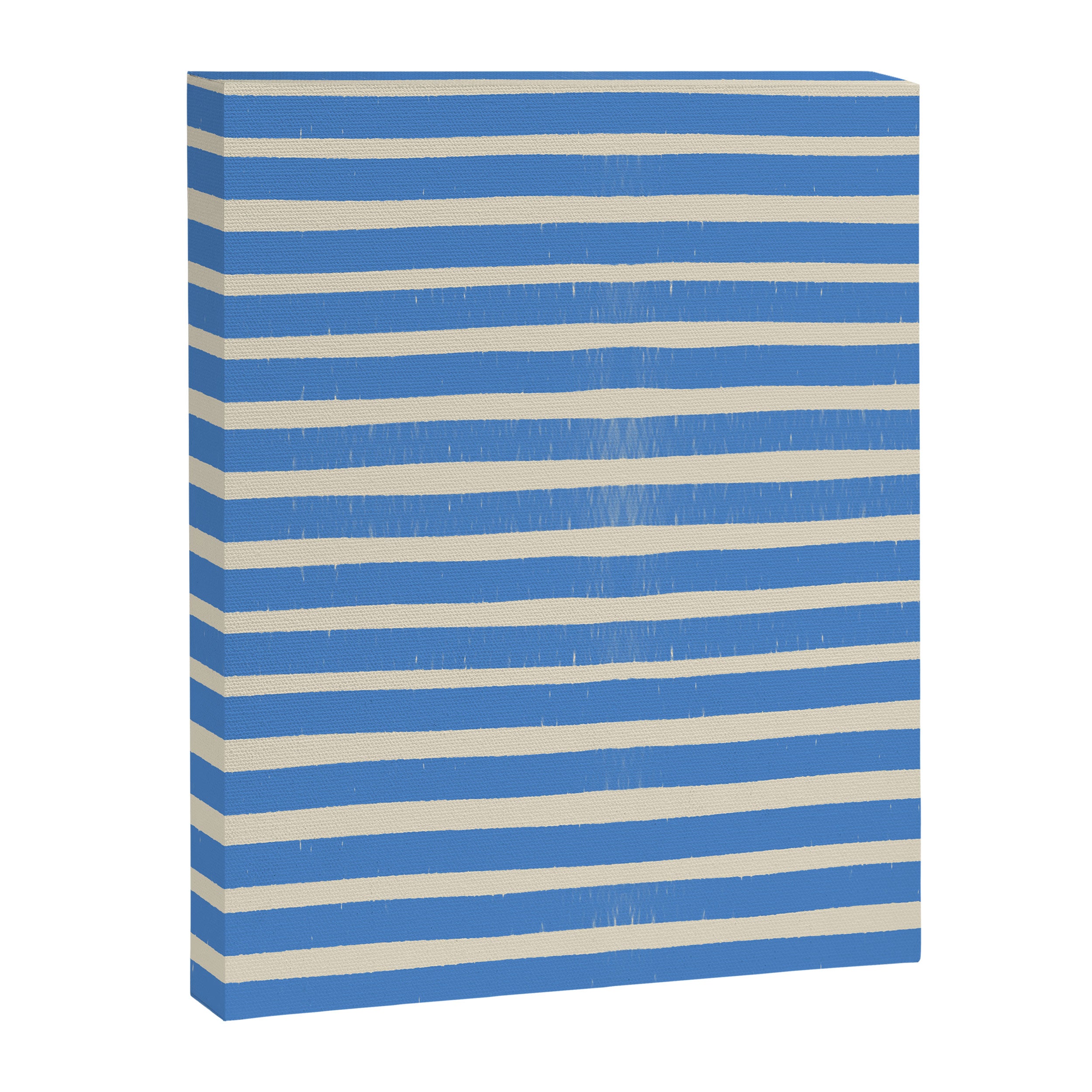 Nautical Blue White Stripes Hand Painted Coastal Pattern Canvas Print Gallery Image 8