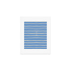Nautical Blue White Stripes Hand Painted Coastal Pattern Art Print Gallery Image 1