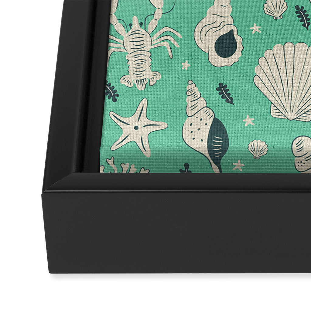 Ocean Crustaceans And Nautical Seashells Framed Canvas Print Gallery Image 3