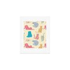 Pastel Cats Pattern Art Print Gallery Image 1