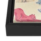 Pastel Cats Pattern Framed Canvas Print Gallery Image 3
