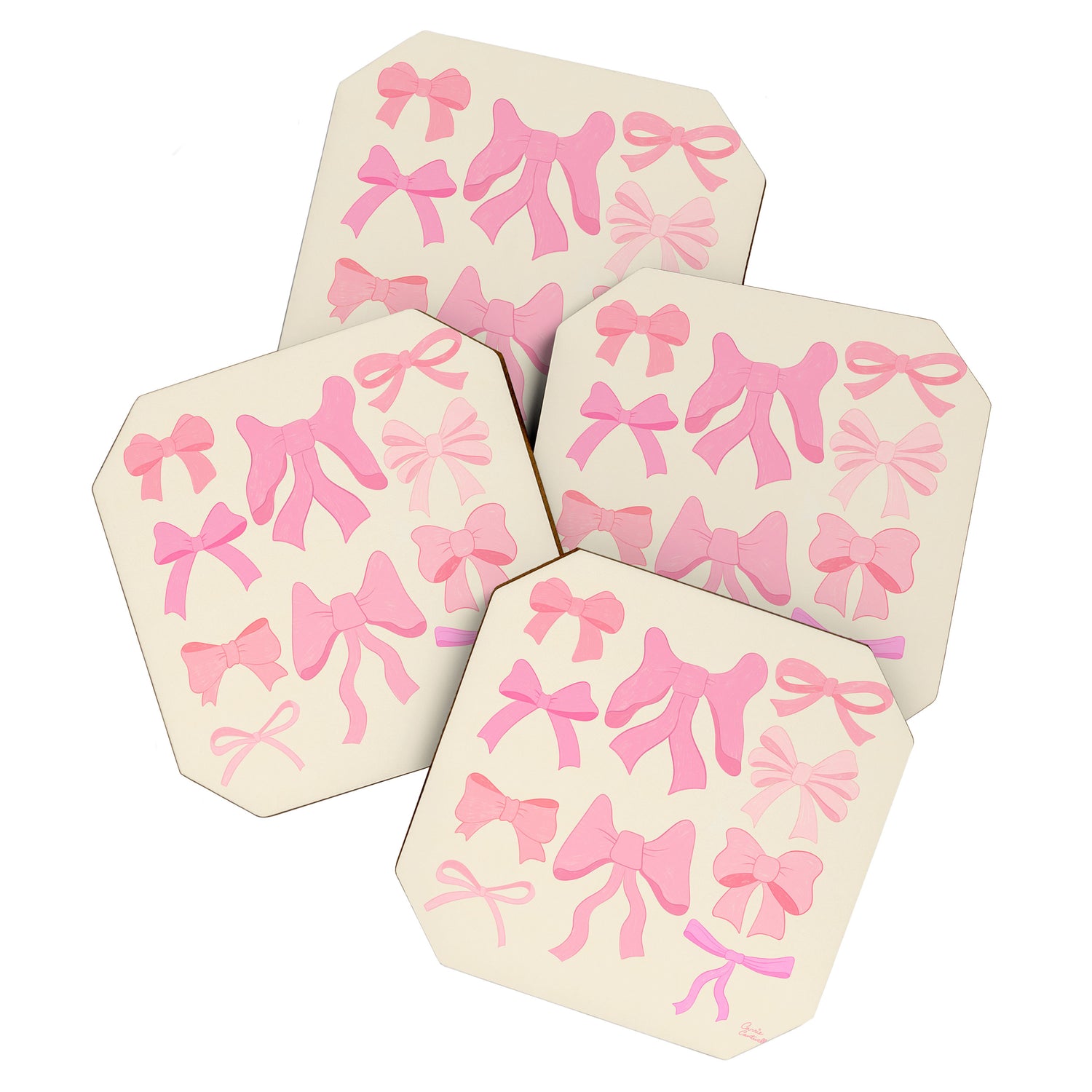 Pink Bows Coaster Gallery Image 1