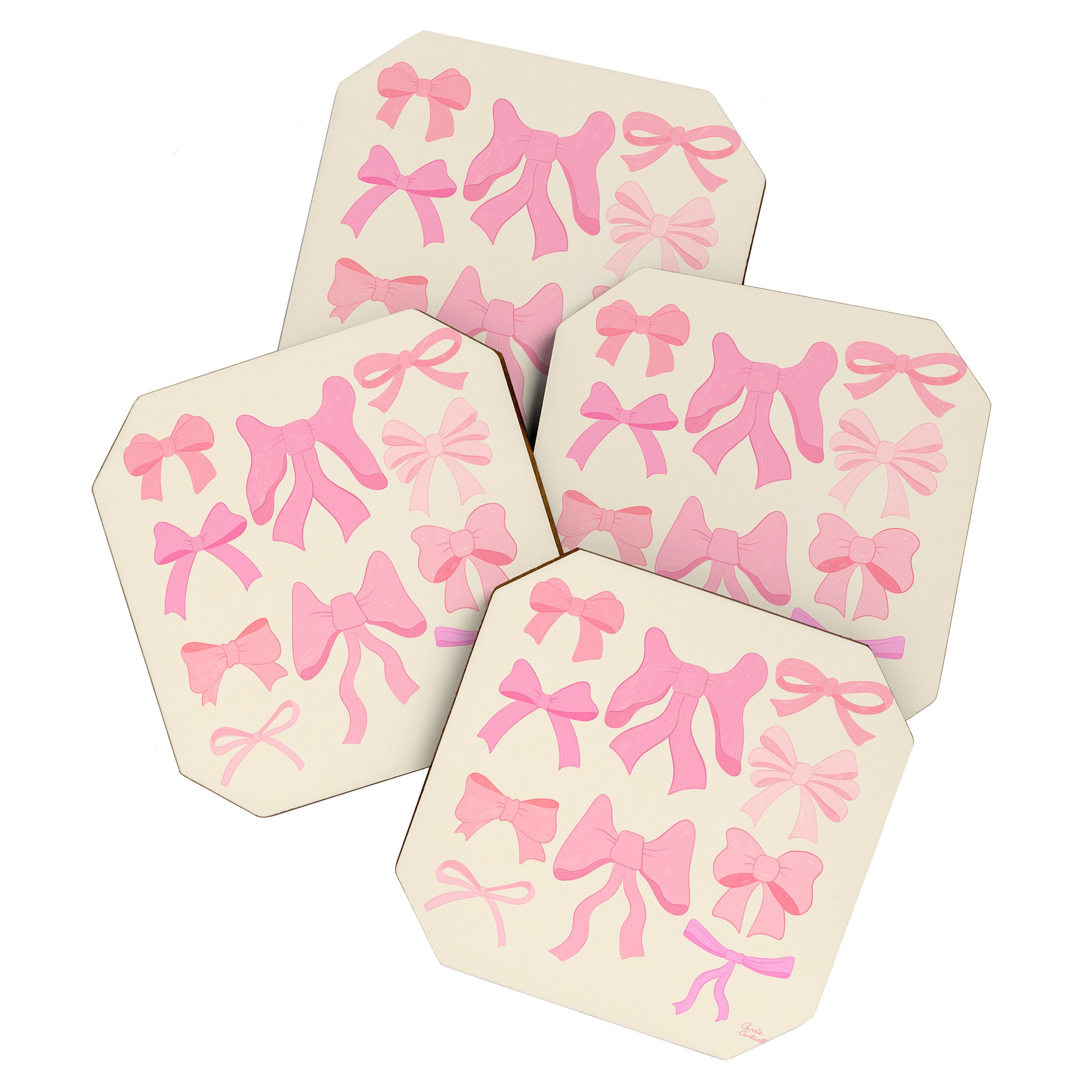 Pink Bows Coaster Gallery Image 1