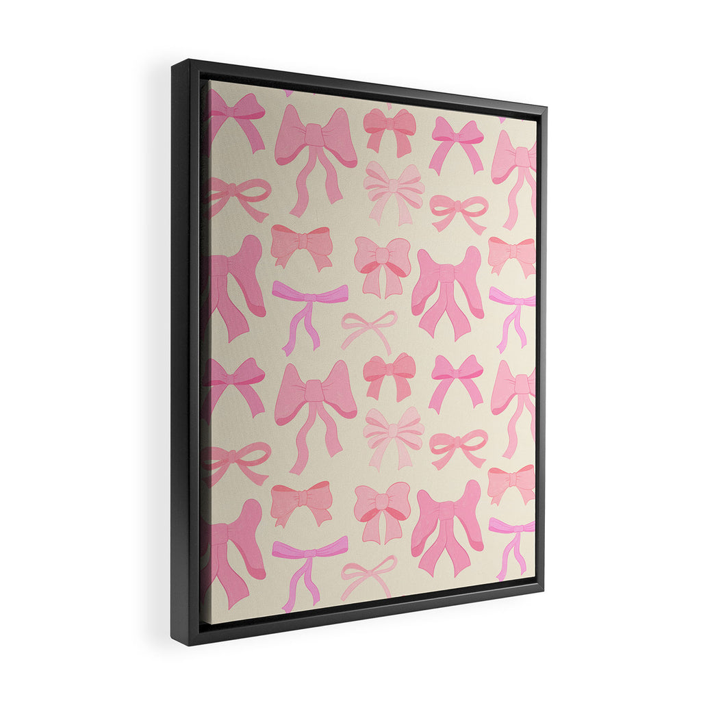 Pink Bows Framed Canvas Print Gallery Image 2
