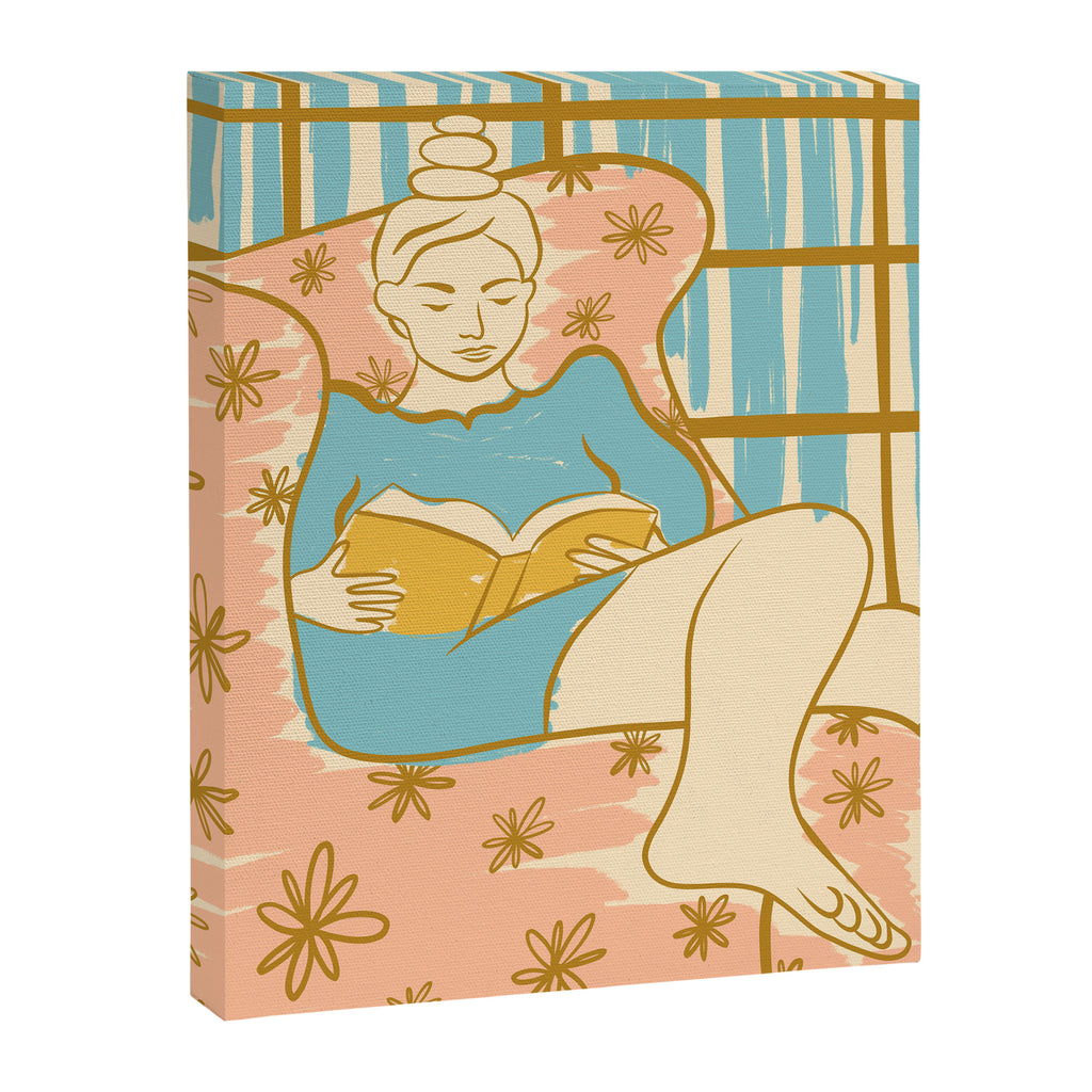 Portrait of a Woman Reading - Quiet Time 1 Canvas Print Gallery Image 6