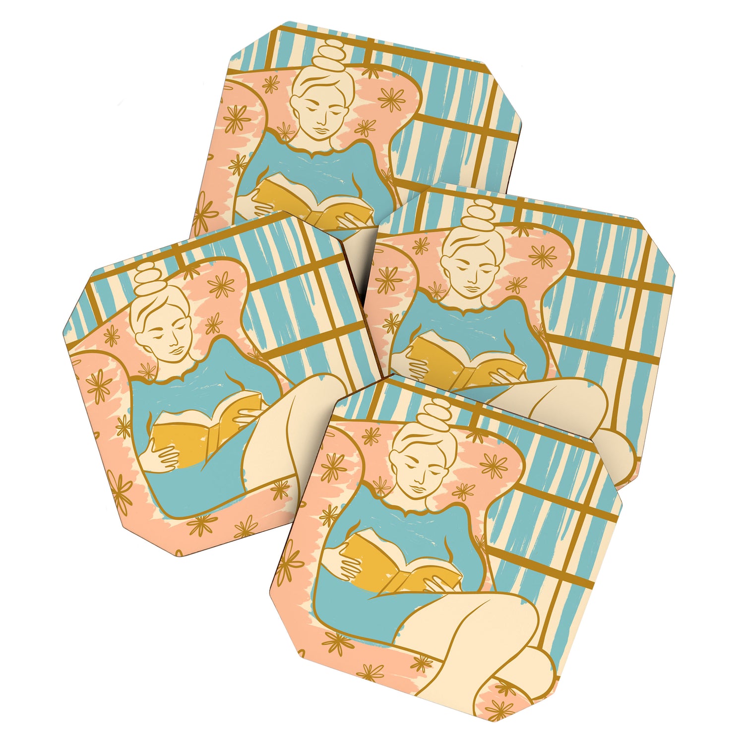 Portrait of a Woman Reading - Quiet Time 1 Coaster Gallery Image 1