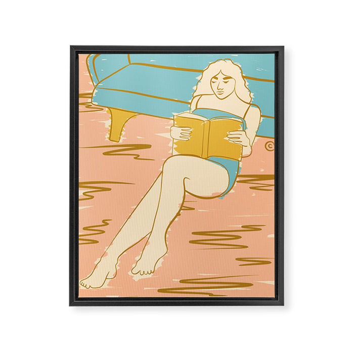 Portrait of a Woman Reading - Quiet Time 2 Framed Canvas Print Gallery Image 1