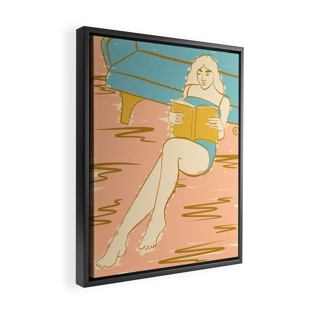 Portrait of a Woman Reading - Quiet Time 2 Framed Canvas Print Gallery Image 2