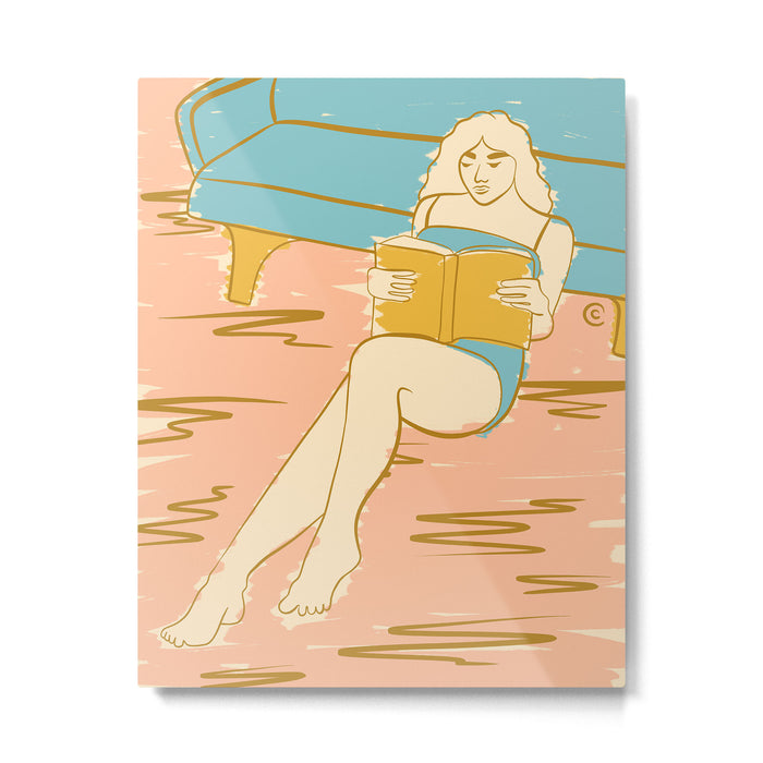 Portrait of a Woman Reading - Quiet Time 2 Metal Print Gallery Image 1