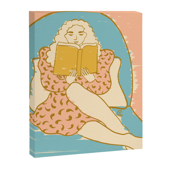 Portrait of a Woman Reading - Quiet Time 3 Canvas Print Gallery Image 1
