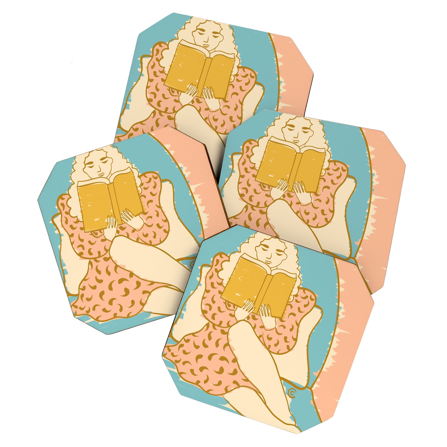 Portrait of a Woman Reading - Quiet Time 3 Coaster Gallery Image 1
