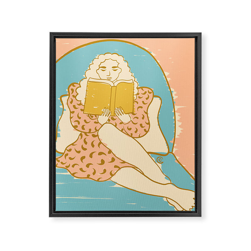 Portrait of a Woman Reading - Quiet Time 3 Framed Canvas Print Gallery Image 6
