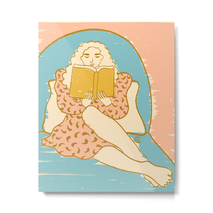 Portrait of a Woman Reading - Quiet Time 3 Metal Print Gallery Image 1