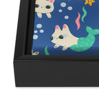 Pretty Purrmaids - Cat Mermaids Framed Canvas Print Gallery Image 3