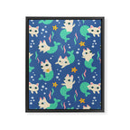 Pretty Purrmaids - Cat Mermaids Framed Canvas Print Gallery Image 8
