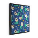 Pretty Purrmaids - Cat Mermaids Framed Canvas Print Gallery Image 2