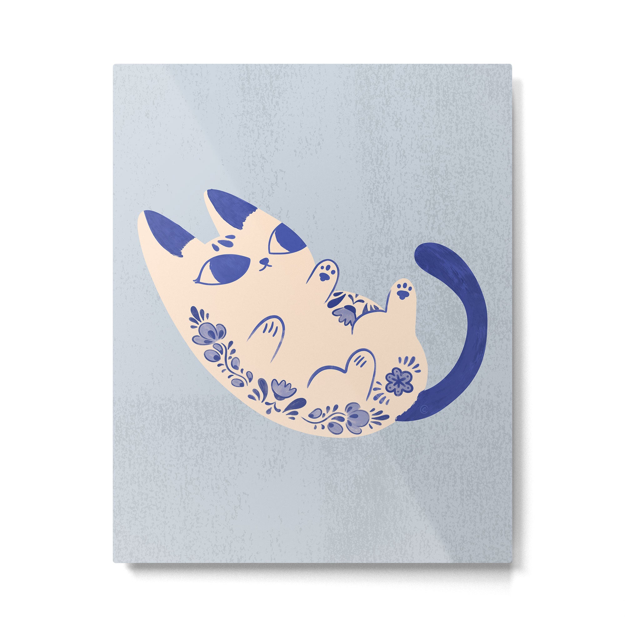 Purrcelin Cat Butt - Charming Delft Pottery Kitty Metal Print Gallery Image 6
