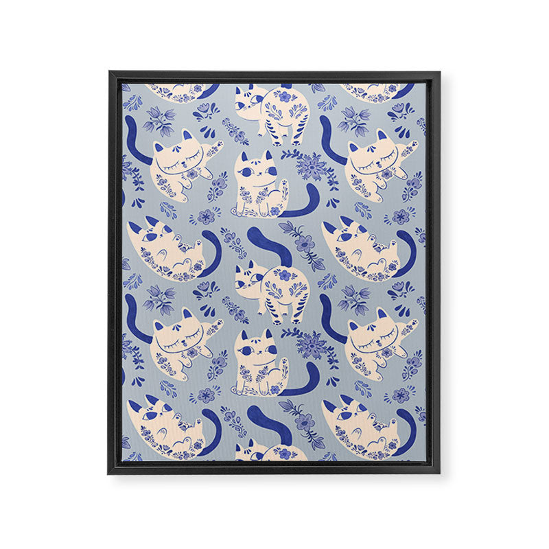 Purrcelin Cats Framed Canvas Print Gallery Image 8