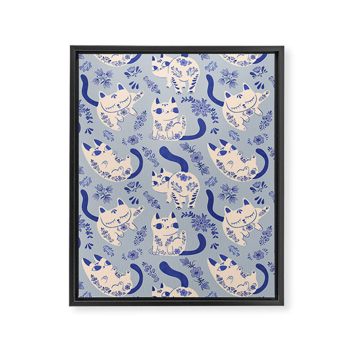 Purrcelin Cats Framed Canvas Print Gallery Image 1